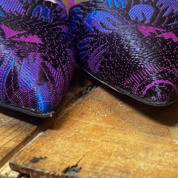 J. Crew Elsie Jacquard Pointed Pump Heels Rasp/Purp/Black Size 9.5 - Picture 10 of 16